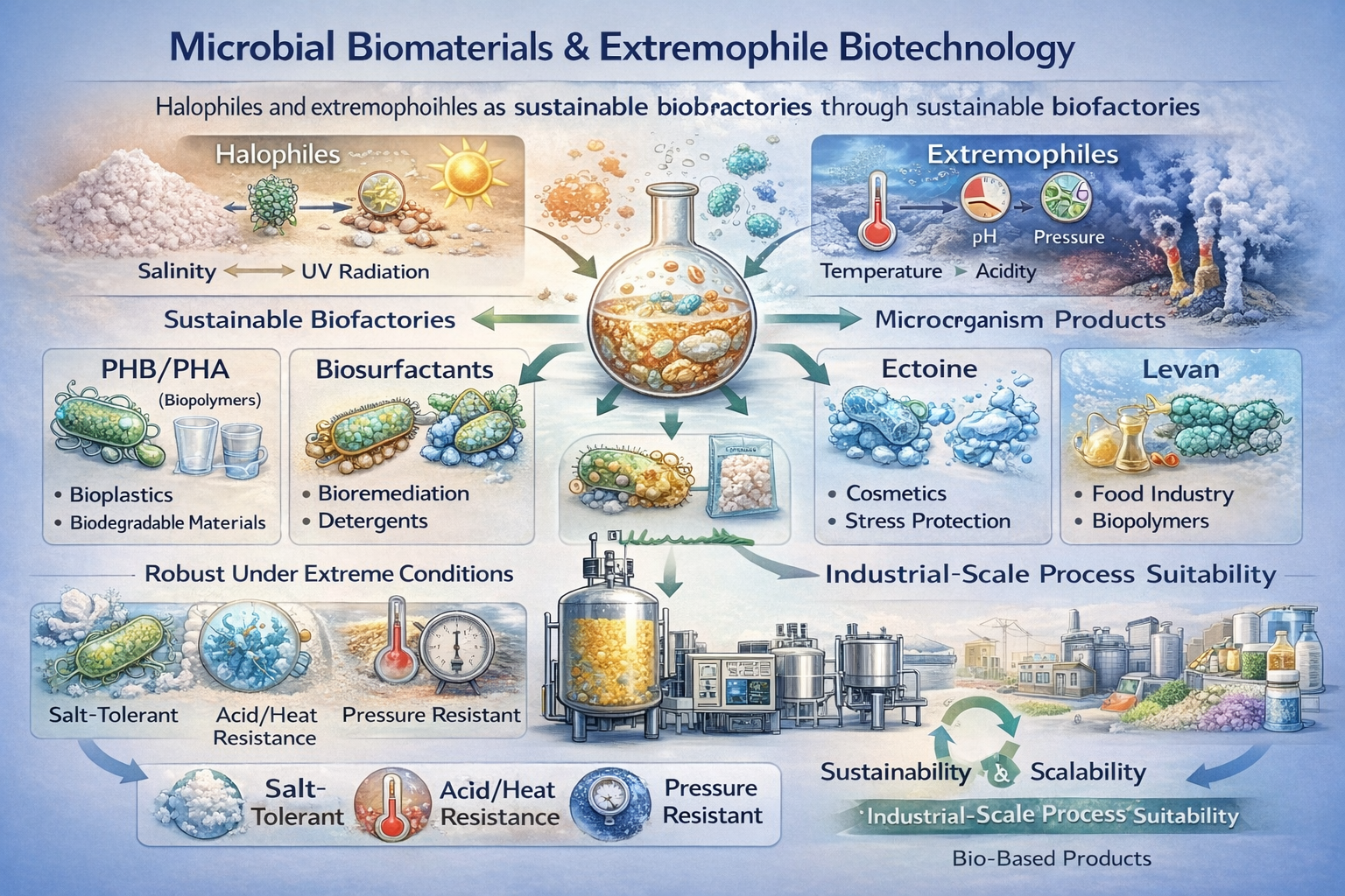 Microbial Biomaterials and Extremophile Biotechnology